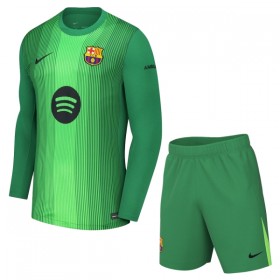 Goedkope FC Barcelona Doelman Kids Tenue 2025-26 Lange Mouw